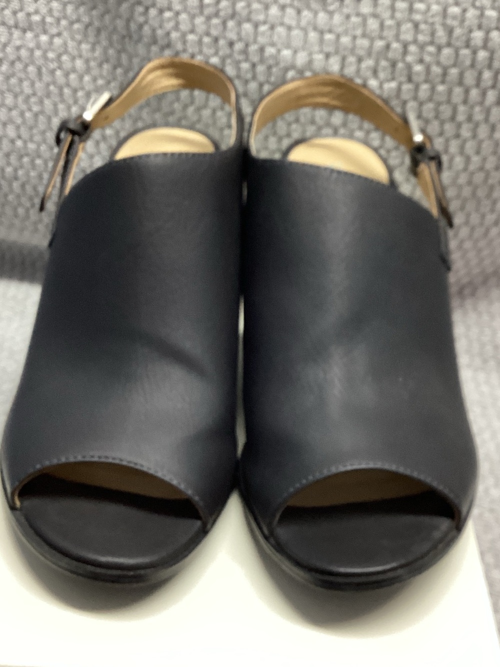 Naturalizer Black Peep-Toe Slingback Mules
